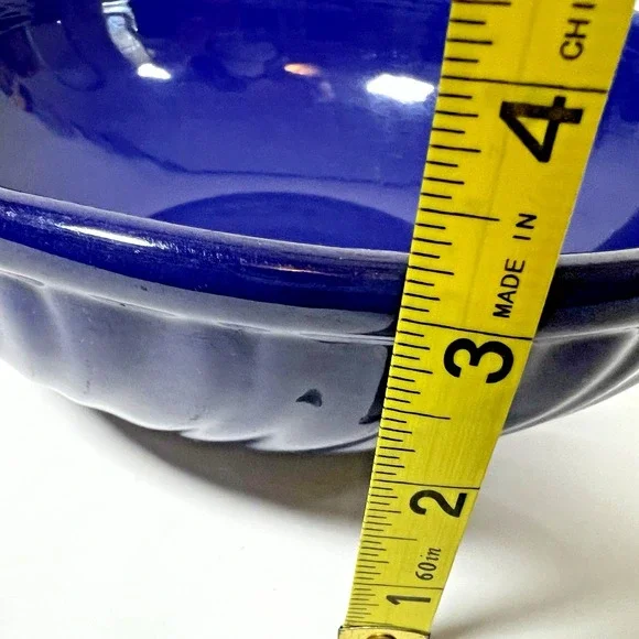 Vintage SAFE OVEN Stoneware Mixing Bowl Crock Cobalt Blue 9‎ inch - Picture 6 of 7